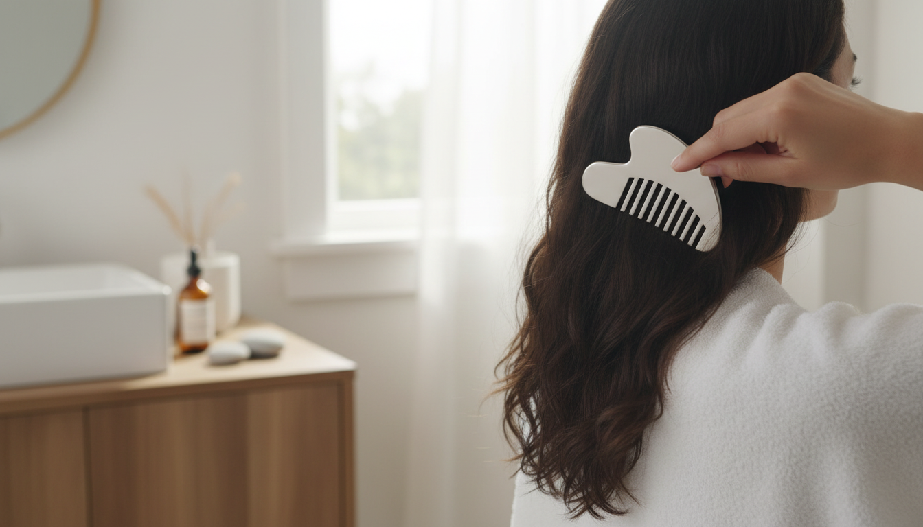 Heart-Shaped Steel Gua Sha Comb for Scalp & Muscle Relief